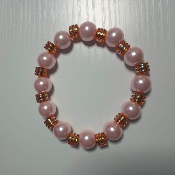 8" Chunky Bead Large Stretch Bracelet Fun Bright Colors Fits Plus Size Wrist - Picture 12 of 14